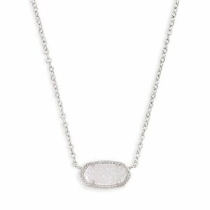 NEW KENDRA SCOTT Elise Silver Pendant Necklace Iridescent